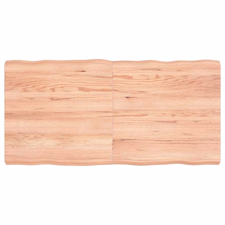 Piano Tavolo in Rovere con Bordo Naturale Marrone Chiaro vidaXL L: 120 cm, P: 60 cm, H: 2-6 cm