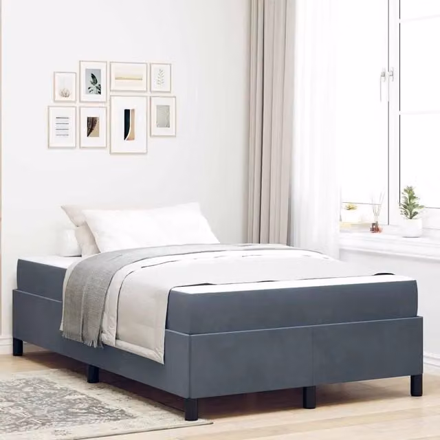 Struttura del letto Grigio scuro 120 x 190 cm Tessuto 3399049