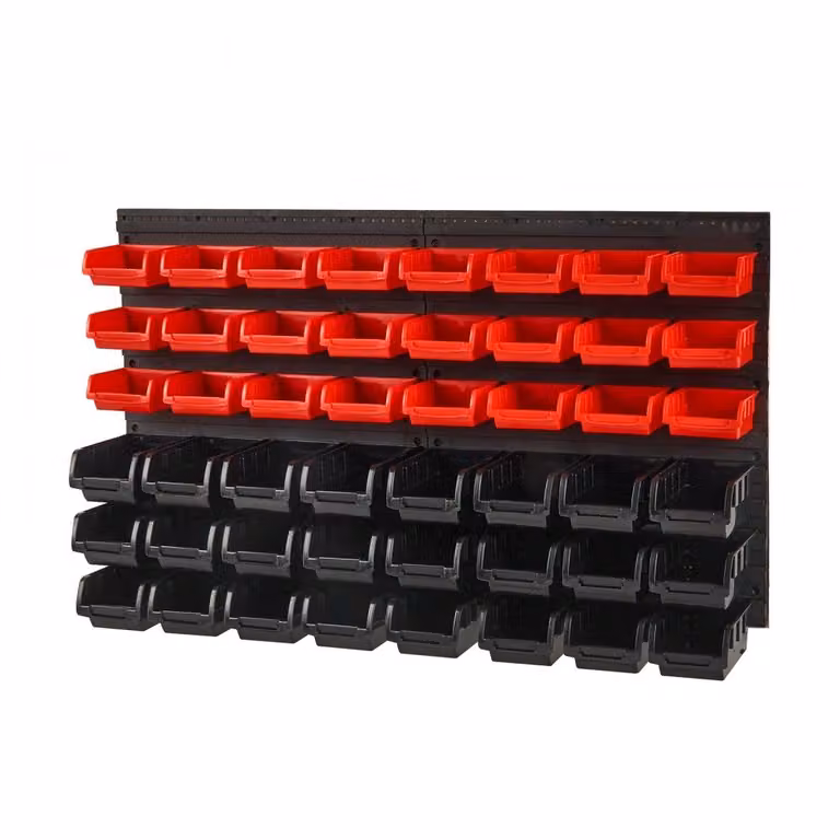 Contenitori a parete - Organizzatore di minuteria per il garage - Portautensili con 48 contenitori