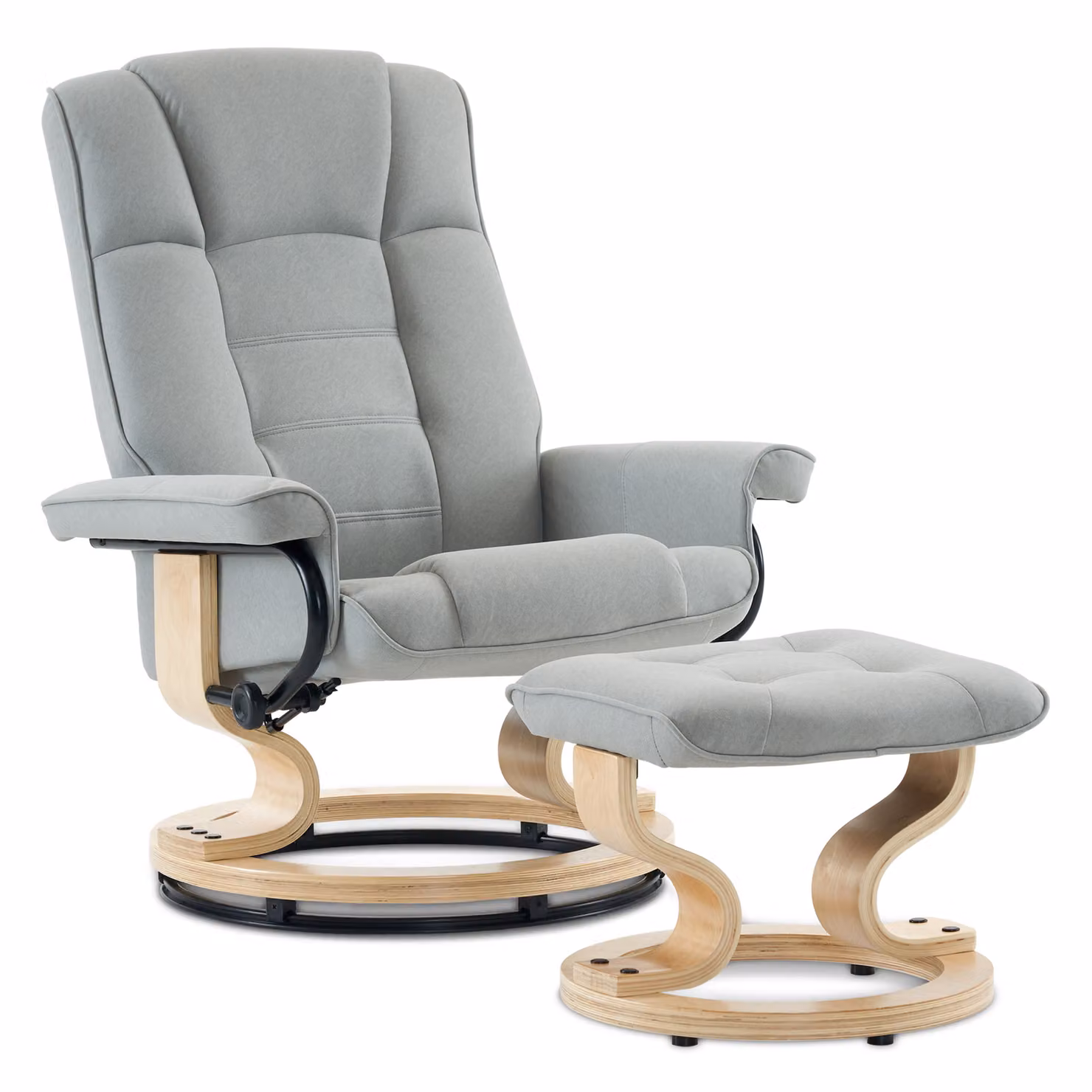 Poltrona reclinabile MCombo con sgabello, poltrona TV girevole a 360° con funzione reclinabile, poltrona TV resiliente, poltrona reclinabile moderna per soggiorno, 9019EY