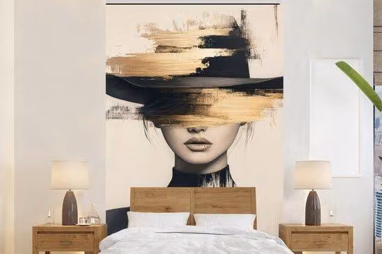 Banner fotografico per donna - Cappello da donna - Materiale: vernice - Larghezza: 160 cm - Altezza: 240 cm