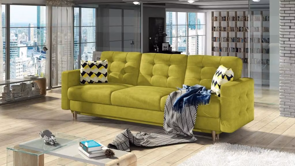 Sofa Dreisitzer Klassische Couch Polster 3 Sitzer 100% Textil Couchen Stoff