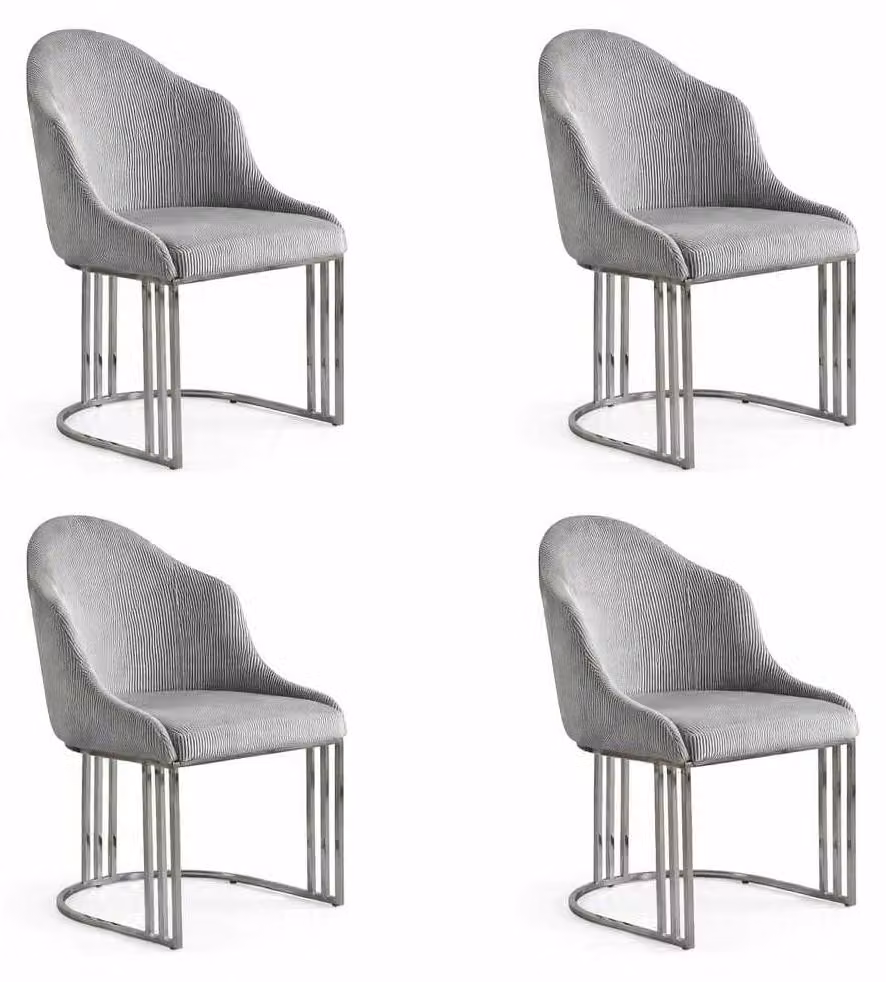 Tavolo da pranzo con 4 sedie, design moderno e lussuoso, sedute imbottite per un comfort ottimale