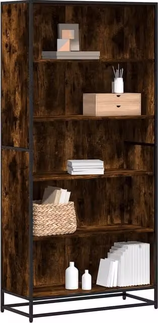 Libreria Industrial vidaXL in Legno e Metallo Marrone, L 80,5 x P 35 x H 170,5 cm
