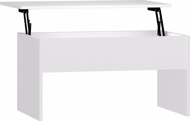 Tavolino da Salotto Bianco 80x50,5x41,5 cm Legno Multistrato