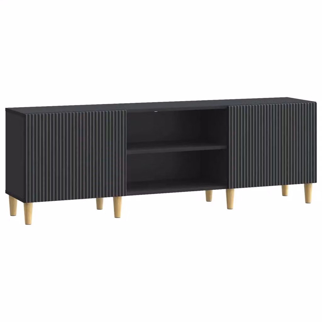 Mobile TV moderno Design In nero in legno MDF per soggiorno L: 150 cm, P: 31 cm, H: 50 cm – 2