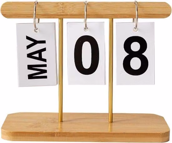Calendario da parete 2026 - Calendario giornaliero permanente - Accessori per ufficio personalizzabili - Fotografia - Design in legno - Perfetto per la casa, l'ufficio, il Natale e le decorazioni per feste