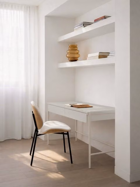 Scrivania moderna Dalia Kenay Home in MDF laminato opaco color taupe