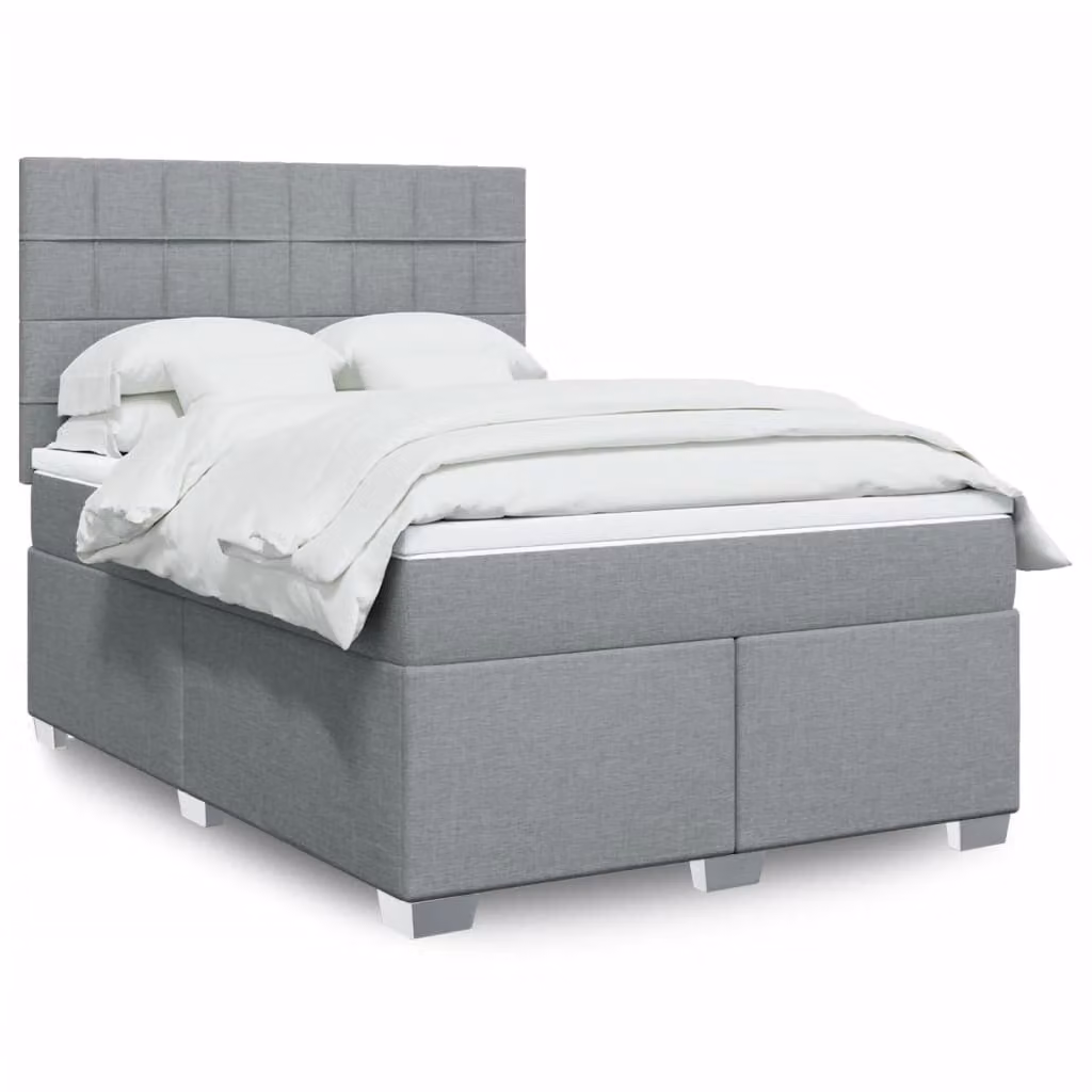 Maison Exclusive - Giroletto a Molle con Materasso Grigio Chiaro 160x200cm Tessuto