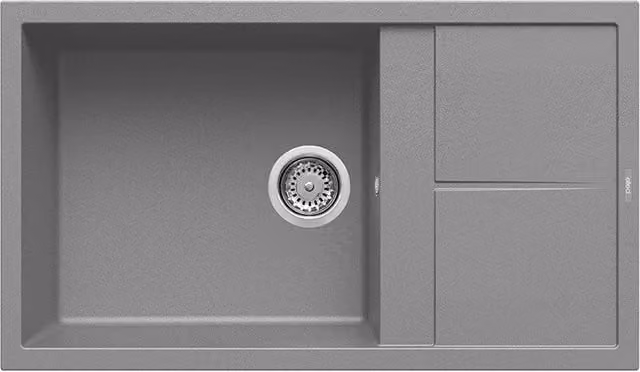 Lavello Elleci Incasso 1 vasca 86x50 Unico 410 Metaltek Grigio Titanium LMU41073