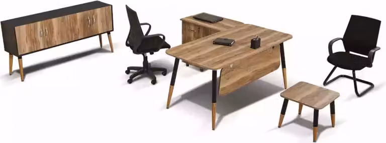 Büromöbel Set Arbeitszimmer Büro Einrichtung Tisch Garnitur Eckschreibtisch 3tlg