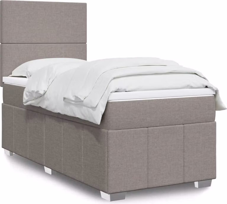 Maison Exclusive - Letto boxspring con materasso Taupe 100x200 cm Tessuto