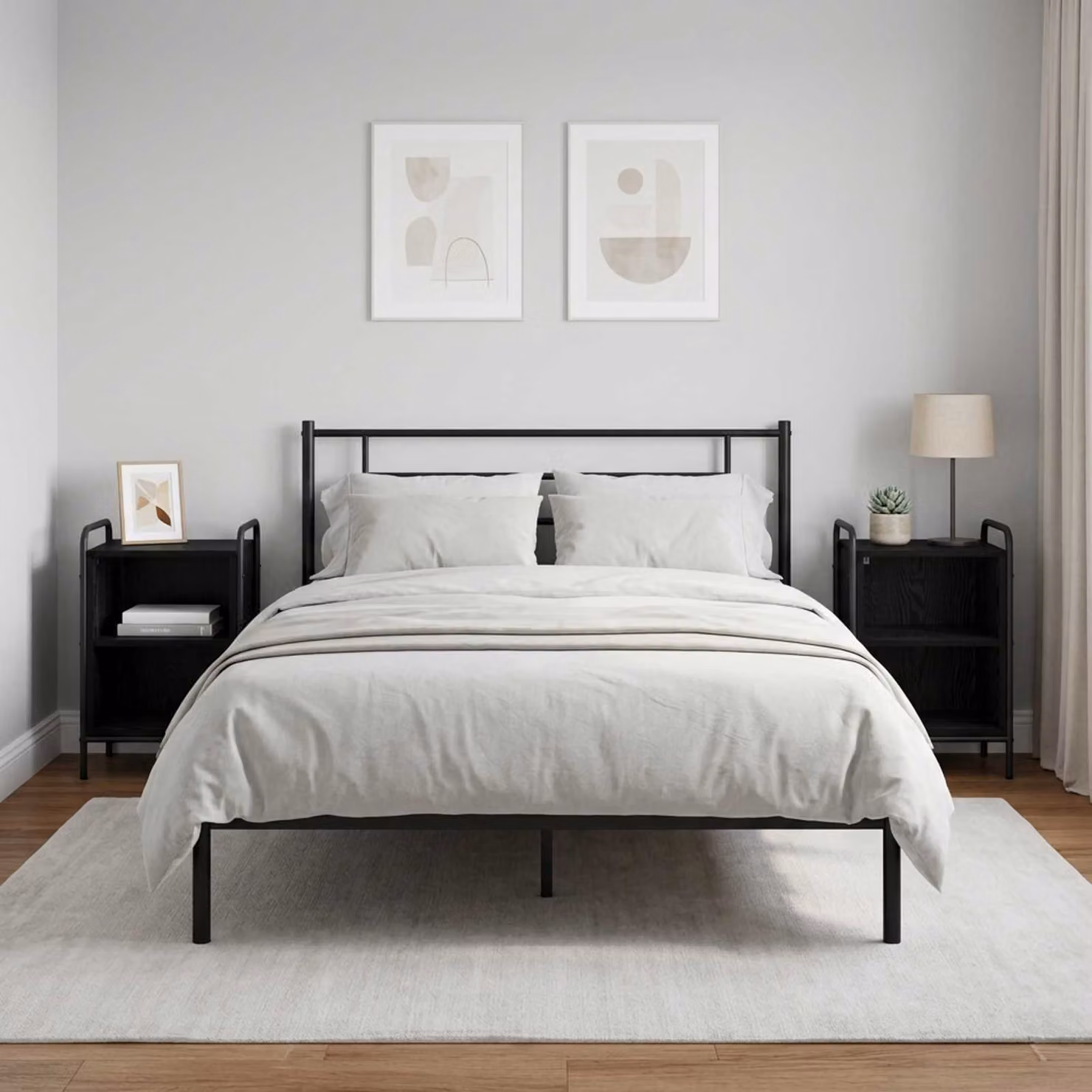 vidaXL Armadio da Notte 2 pz Rovere Nero 40 x 30 x 60 cm