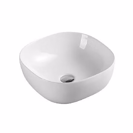 Mereo Keramika - Lavabo, 410x410 mm, senza troppopieno, bianco UC414115S
