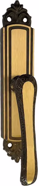 Set di 10 impugnature maniglie Cremonese modello Giglio in ottone spazzolato color bronzo e oro
