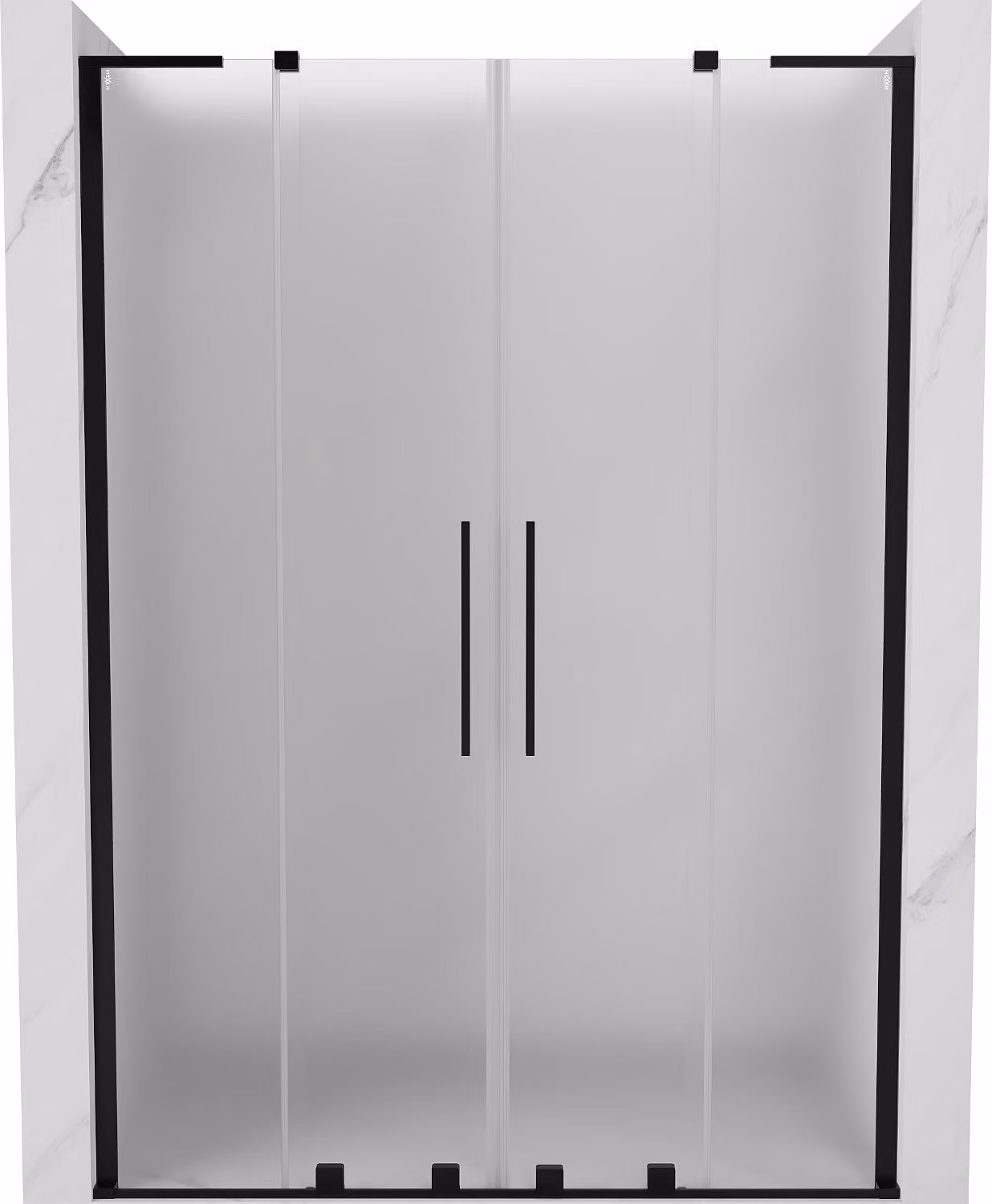 Mexen Velar L Duo porte doccia scorrevoli 140 cm, smerigliato, nero - 871-140-003-32-70