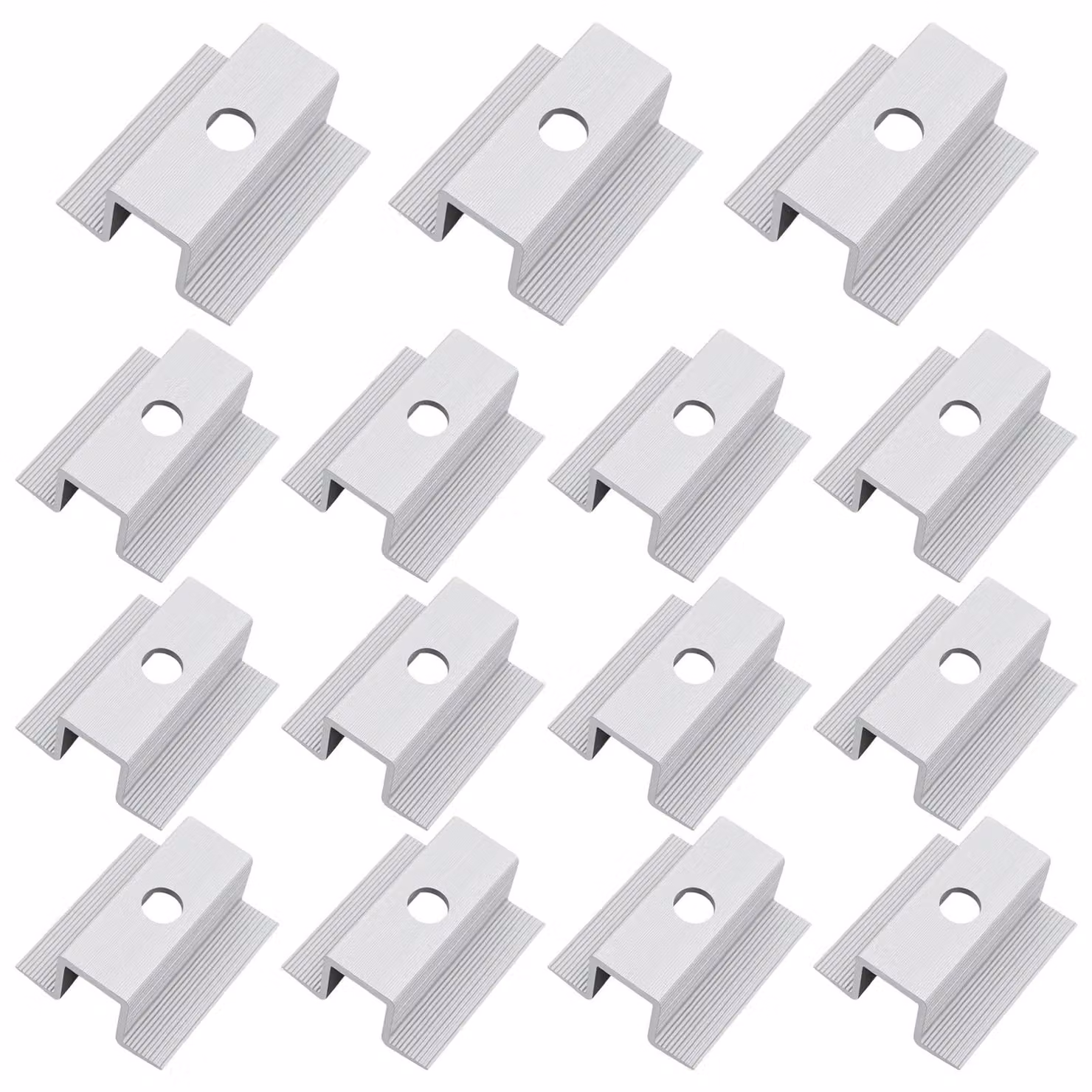 15 morsetti centrali in alluminio per moduli solari, altezza del modulo da 30 a 50 mm