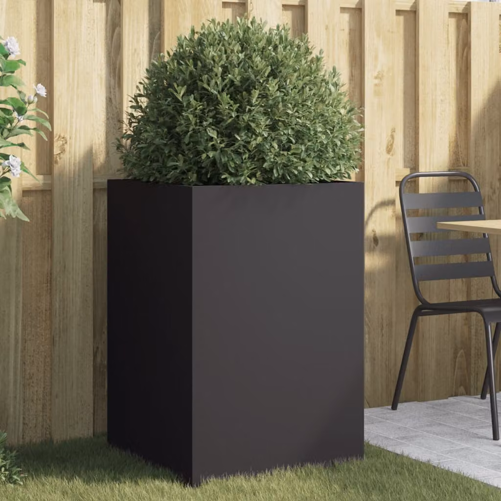 Fioriera vidaXL in acciaio nera L: 52 cm, P: 48 cm, H: 75 cm