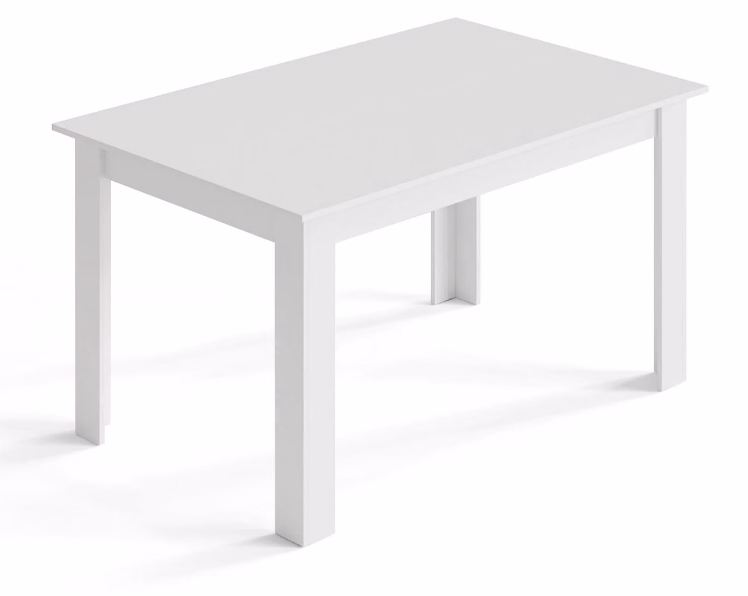 Tavolo da pranzo/tavolo da cucina per 4-6 persone, design minimalista, tavolo in legno bianco, dimensioni 138x90x75 cm