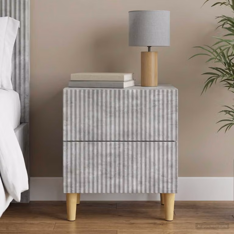 vidaXL Armadio da Notte Moderno Grigio Opaco L: 43 cm, P: 34,5 cm, H: 48 cm