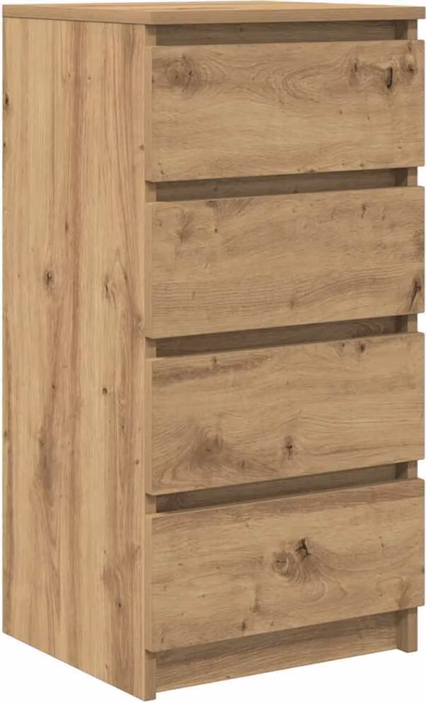 Credenza Rovere Artigianale 37,5x35x76 cm in Legno Multistrato