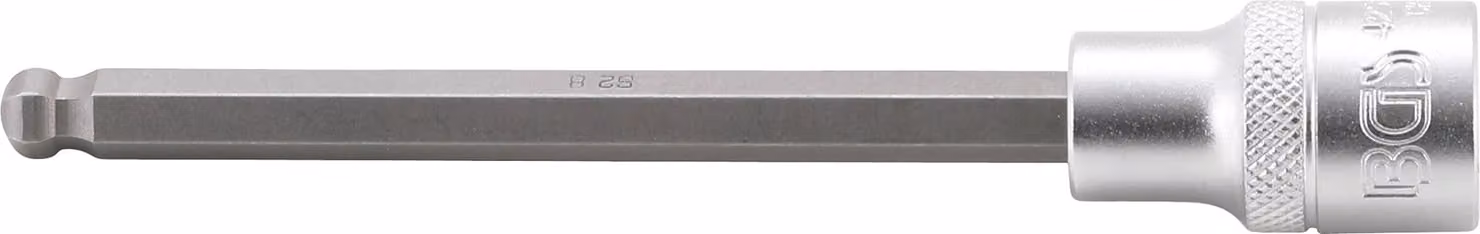 BGS bit lunghezza attacco 140 mm attacco quadro 12,5 mm (1/2") esagono incassato con testa sferica 8 mm - 4258-8