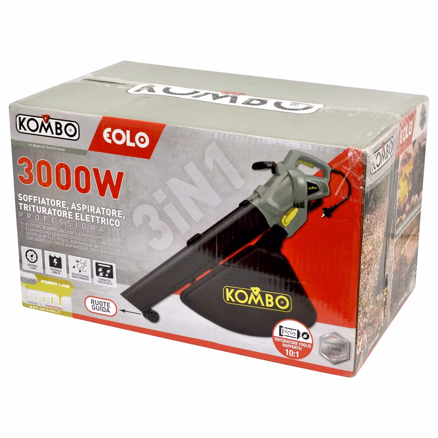 Kombo Aspiratore Soffiatore e Trituratore Elettrico Professionale 3000 Watt – 2