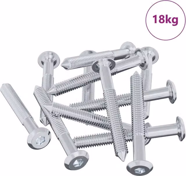 Set di 1800 viti in acciaio inossidabile CFW7452624 colore argento M6 x 50 mm