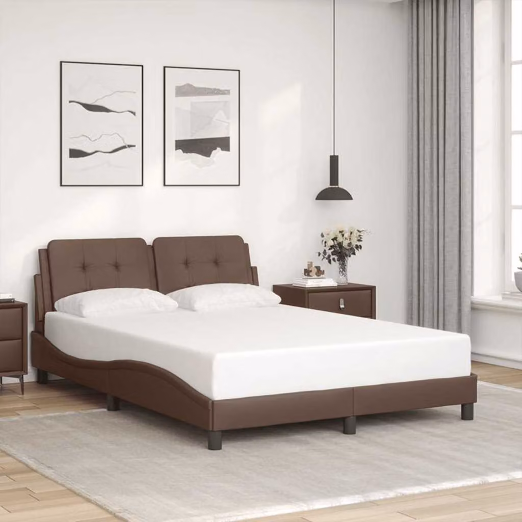 Giroletto senza materasso Zadar vidaXL in similpelle marrone 120x200 cm – 1