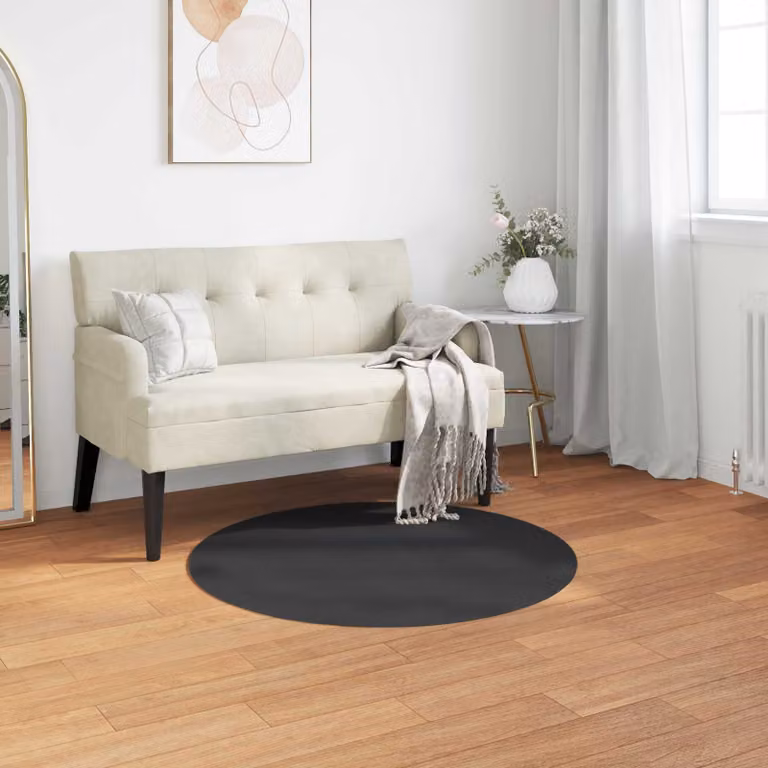 Tappeto antiscivolo vidaXL OLITE in ecopelliccia sintetica nera per soggiorno e camera da letto