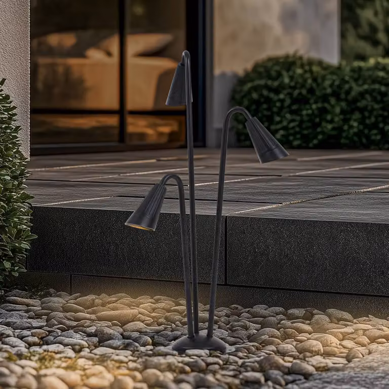 Lampioncino da giardino Sorvete Lindby, dimmerabile, Nero, Alluminio, Moderno, Lampada da esterni