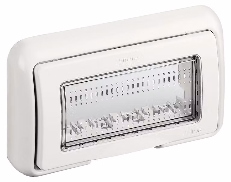 Coperchio Ip55 Bticino 25604B Per Installazione Incassata in scatola 504E di 4 moduli serie Matix colore bianco