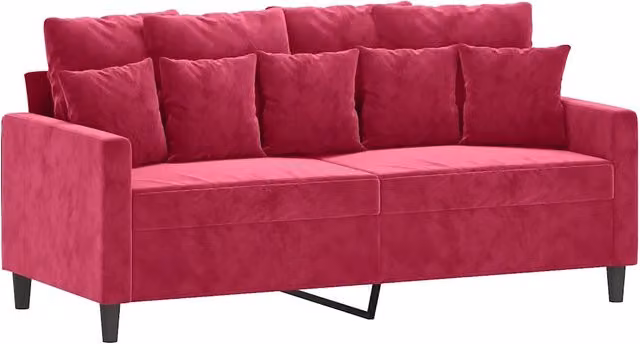 Divano | Divano da soggiorno | Sofa a 2 Posti Rosso Vino 140 cm in Velluto
