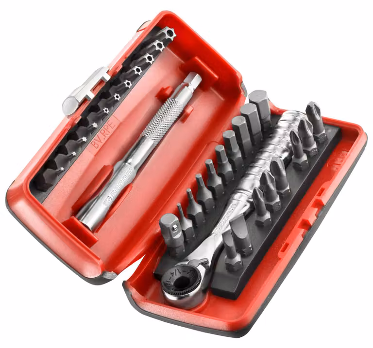 Set di chiavi a bussola con cricchetto, Facom, 31 pezzi, plastica