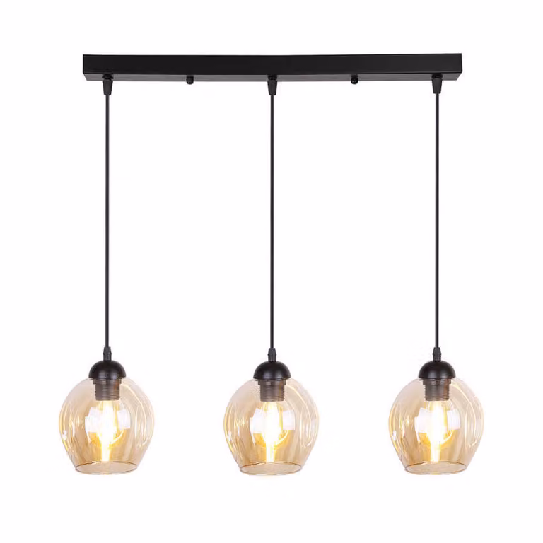 Lampadario ASPA nero e marrone 3xE27x40W in vetro, dimensioni: 100x70x14 cm, IP20, Candellux