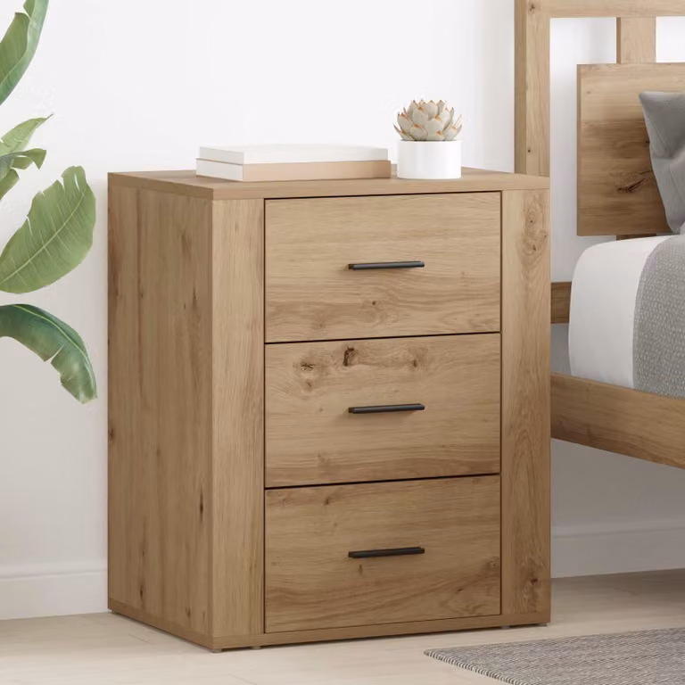 Armadio da Notte vidaXL in Rovere Marrone con Finitura Rustica L: 35 cm, P: 50 cm, H: 60 cm
