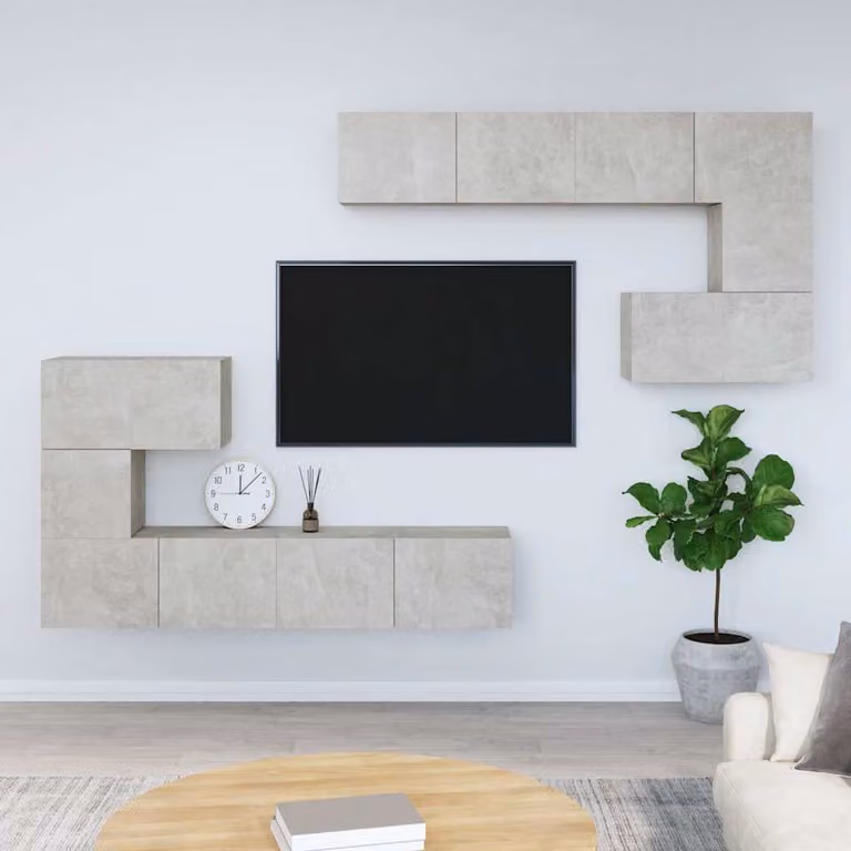 vidaXL Mobile Porta TV a Parete Grigio in Legno e MDF per Soggiorno L: 80 cm, P: 30 cm, H: 30 cm