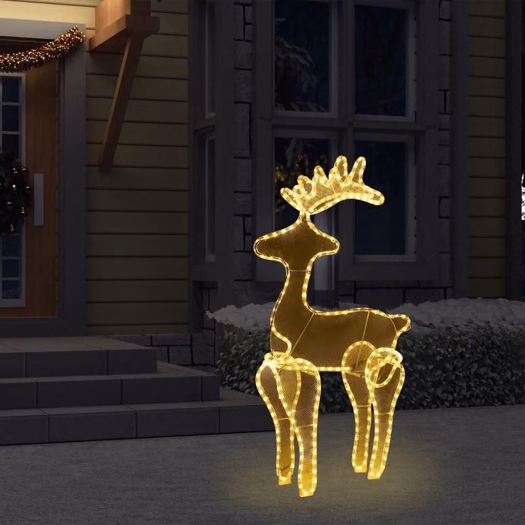 The Living Store Renna decorazione natalizia con rete 306 LED 60x24x89 cm