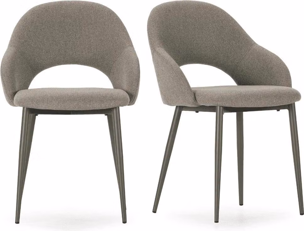 Calicosy - Set da 2 sedie in tessuto con gambe in metallo H84 cm - LILA