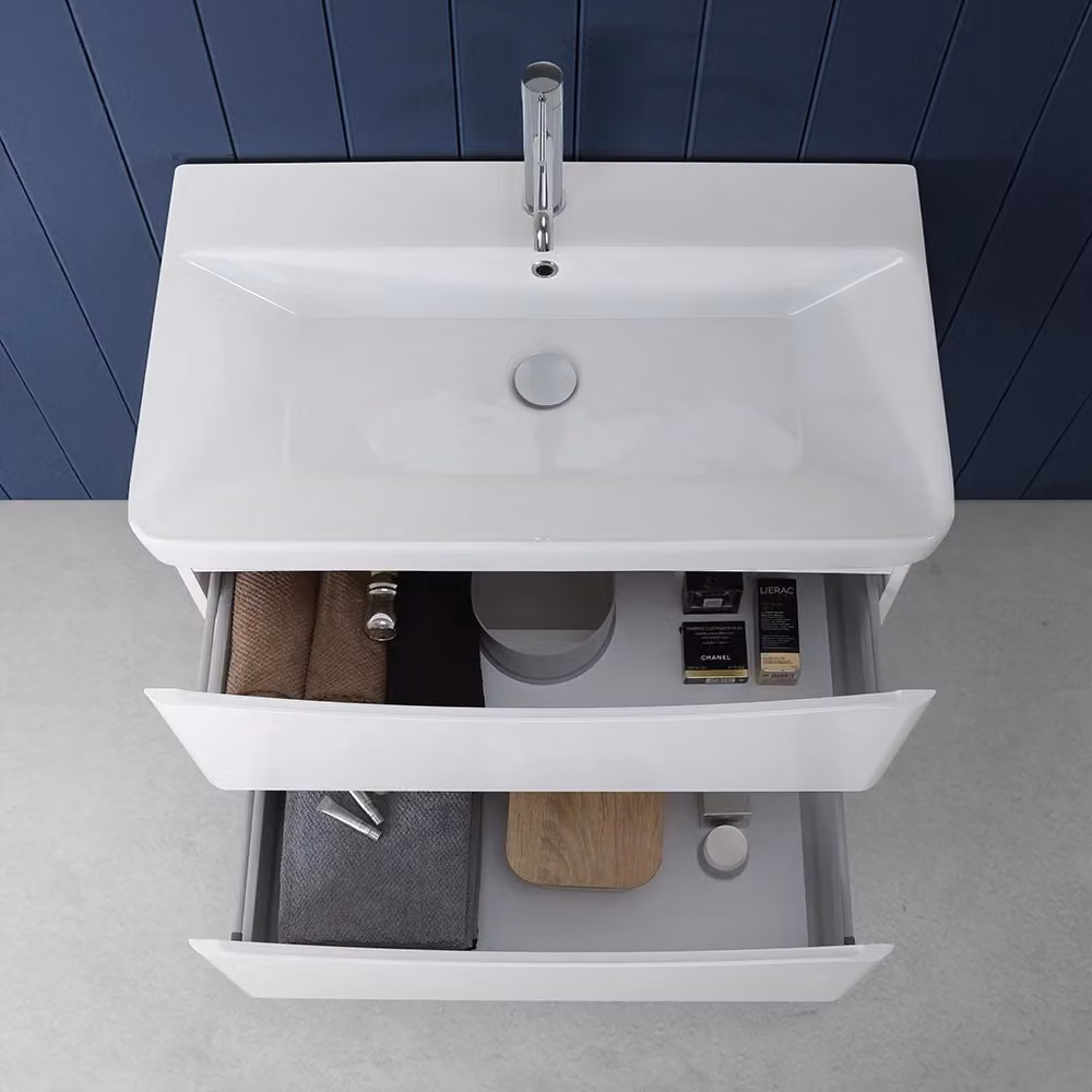 Mobile bagno sospeso Inbagno bianco lucido L: 80 cm, P: 46 cm, H: 60 cm – 2
