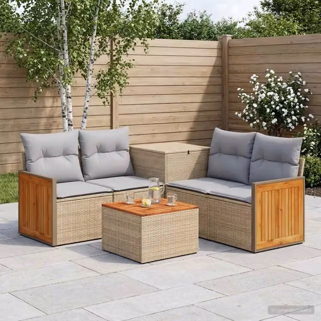 Set di divani 6 pz Beige e Grigio Chiaro 55 x 55 x 37 cm 3447727