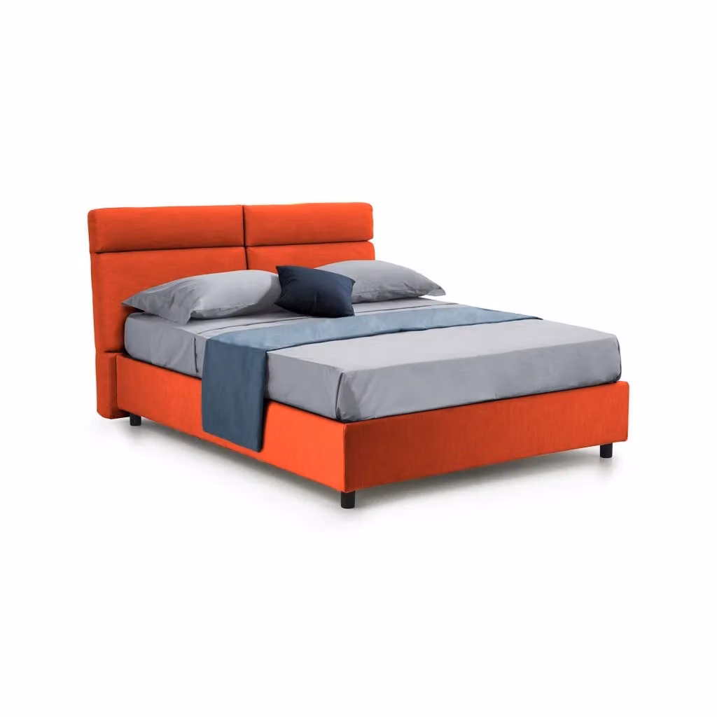 Letto Matrimoniale Asica DMORA con Materasso Incluso, Made in Italy, Arancione, L/P: 160 x 200 cm – 2