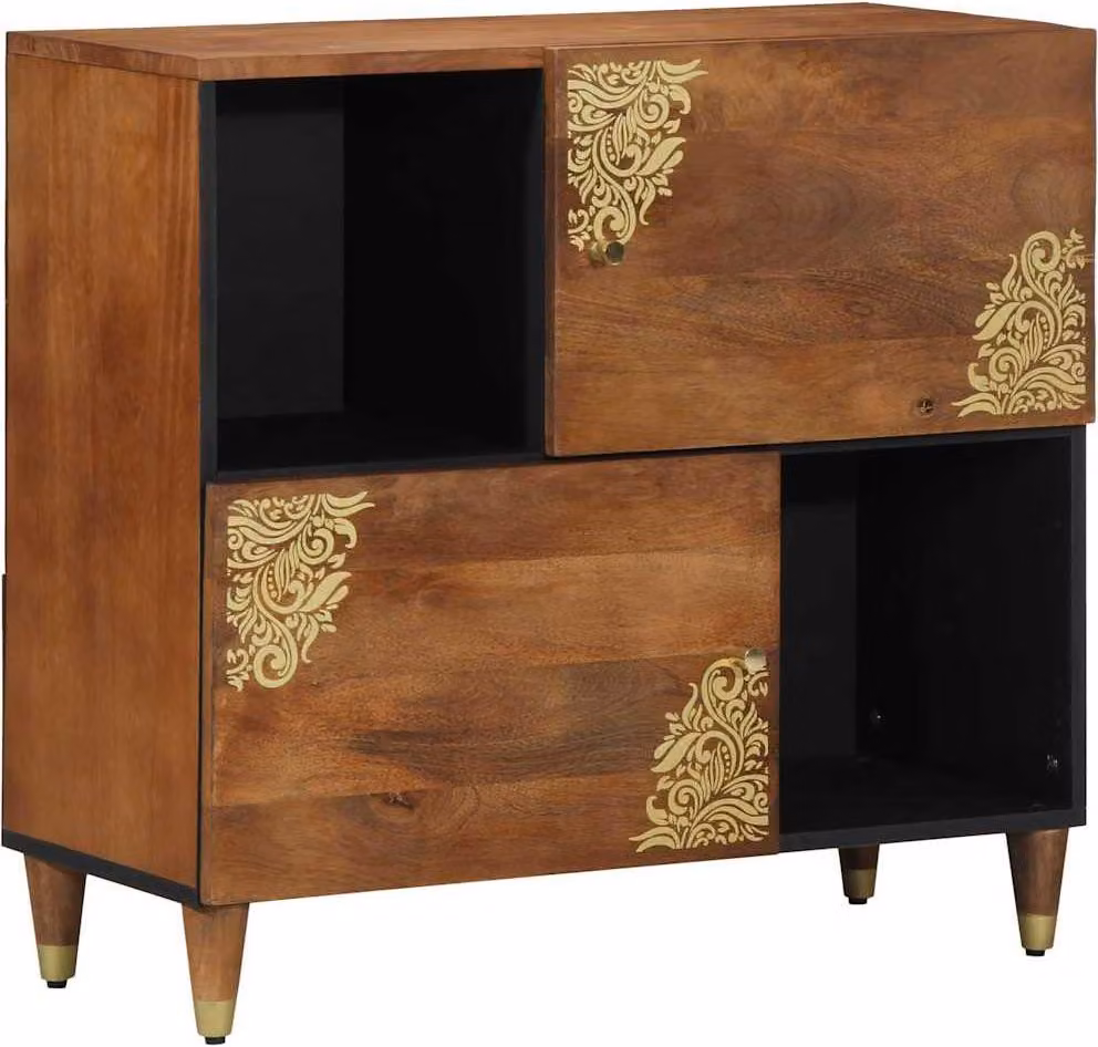 Credenza Marrone 80 x 33 x 75 cm Legno di mango massello