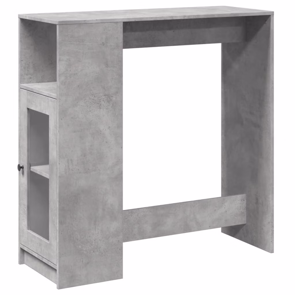 Tavolo Bar con Rastrelliera Grigio 101x40x103,5 cm Multistrato