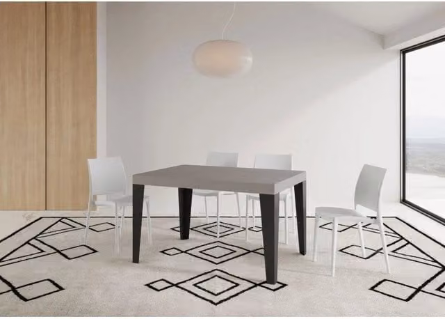 Tavolo allungabile moderno ITAMOBY Flame Premium con piano in laminato Cashmere e telaio in metallo Antracite L/P/H: 120/380 x 90 x 77 cm