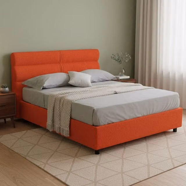 Letto Matrimoniale Briaglia DMORA Arancione e Nero L/P/H: 160 x 200 cm – 1