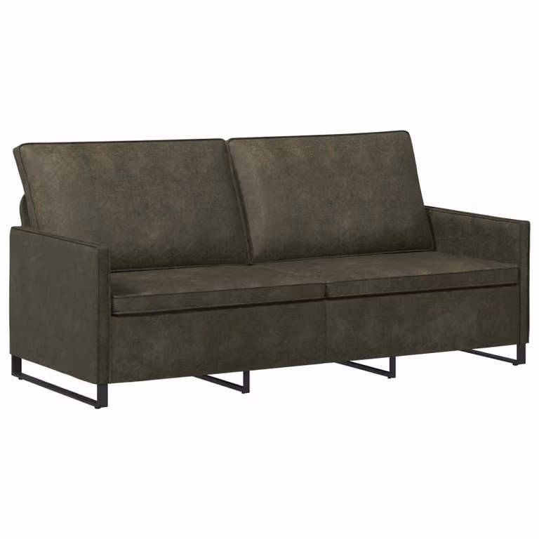 Divano a 3 posti vidaXL Verde militare con poggiatesta regolabile e struttura in metallo L: 190 cm, P: 81 cm, H: 82 cm