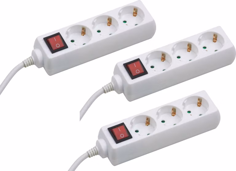 Meister Presa multipla a 3 prese 3 pezzi Cavo da 3 m bianco IP20 Uso interno