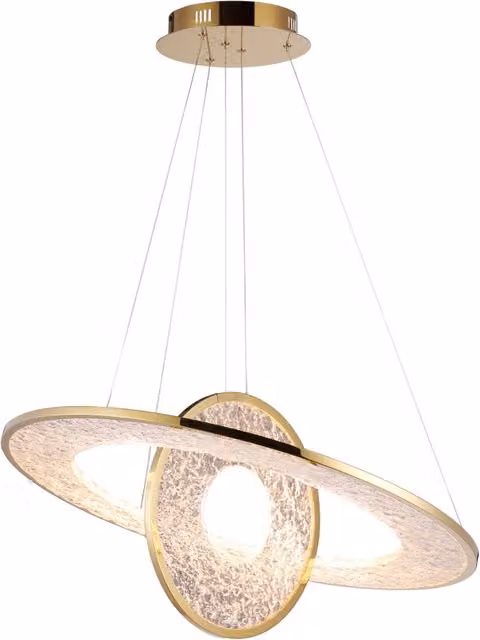 Lampadario a sospensione LED Alexia Maxlight in metallo e acrilico oro e trasparente, dimmabile, luce bianca calda