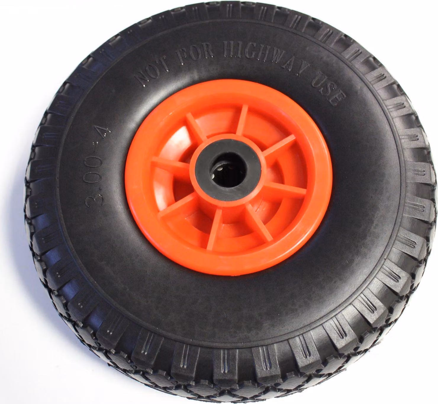 Ruota per carrello a mano Ruota inPoliuretano260x85 mm 3.00-4 75 mm mozzo centrato Ø 20 mm rosso gomma piena carrello a mano